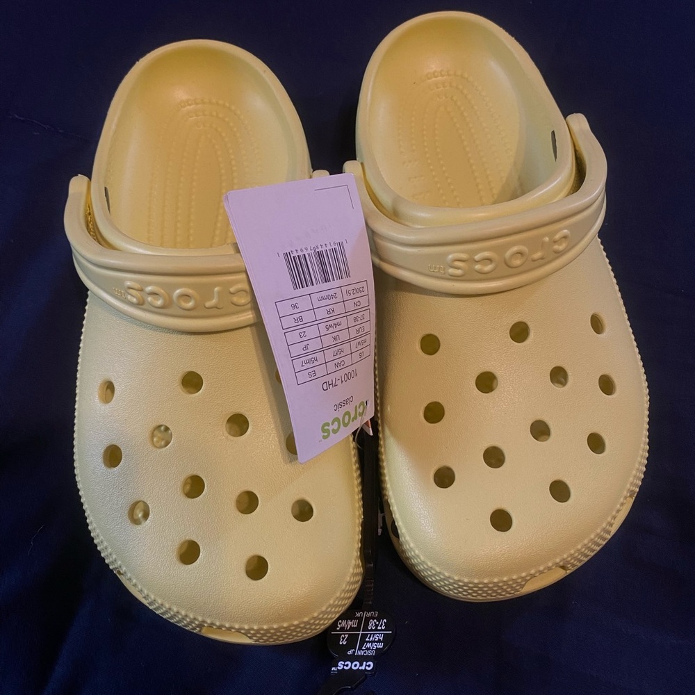 Brand new banana crocs #crocs